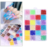 Maxbell 3500Pcs Nail Art Rhinestones Flat Bottom for Nail Art Body Art Phone Cases Bright Color