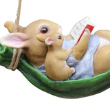 Maxbell Indoor Outdoor Cute Hanging Rabbits Sculpture Fence Figurines Decoration