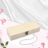 Maxbell Natural Wooden Box with Hinged Lid Front Clasp Keepsake Box Plain Wood Box S