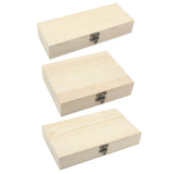 Maxbell Natural Wooden Box with Hinged Lid Front Clasp Keepsake Box Plain Wood Box S