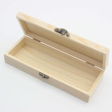 Maxbell Natural Wooden Box with Hinged Lid Front Clasp Keepsake Box Plain Wood Box S