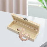 Maxbell Natural Wooden Box with Hinged Lid Front Clasp Keepsake Box Plain Wood Box S