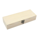 Maxbell Natural Wooden Box with Hinged Lid Front Clasp Keepsake Box Plain Wood Box S