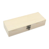 Maxbell Natural Wooden Box with Hinged Lid Front Clasp Keepsake Box Plain Wood Box S