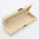 Maxbell Natural Wooden Box with Hinged Lid Front Clasp Keepsake Box Plain Wood Box S