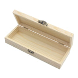 Maxbell Natural Wooden Box with Hinged Lid Front Clasp Keepsake Box Plain Wood Box S