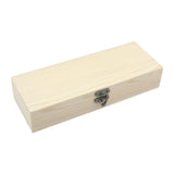 Maxbell Natural Wooden Box with Hinged Lid Front Clasp Keepsake Box Plain Wood Box S