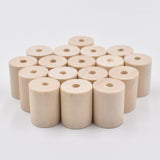 Maxbell 20x Undyed Wooden Cylinder Tube Beads Straight Pipe for DIY Jewelry Making