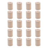 Maxbell 20x Undyed Wooden Cylinder Tube Beads Straight Pipe for DIY Jewelry Making