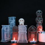 Maxbell 3 Pieces Skull Candle Molds Halloween Resin Casting DIY Ornament Horror