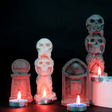 Maxbell 3 Pieces Skull Candle Molds Halloween Resin Casting DIY Ornament Horror