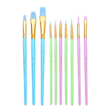 Maxbell 10 Pieces Artist Paint Brushes Set Watercolour Acrylic School Kid Craft