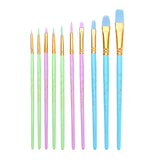 Maxbell 10 Pieces Artist Paint Brushes Set Watercolour Acrylic School Kid Craft