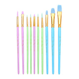 Maxbell 10 Pieces Artist Paint Brushes Set Watercolour Acrylic School Kid Craft