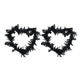 Maxbell 2Pcs Feather Cake Topper Cake Decor for Birthday Wedding Anniversary Party Black