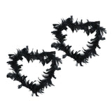 Maxbell 2Pcs Feather Cake Topper Cake Decor for Birthday Wedding Anniversary Party Black