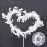 Maxbell 2Pcs Feather Cake Topper Cake Decor for Birthday Wedding Anniversary Party White