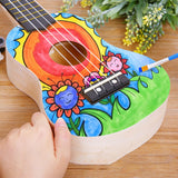 Maxbell Paintable DIY Ukulele Kits Wooden Handwork Painting with Full Accessories