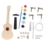 Maxbell Paintable DIY Ukulele Kits Wooden Handwork Painting with Full Accessories