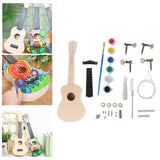 Maxbell Paintable DIY Ukulele Kits Wooden Handwork Painting with Full Accessories