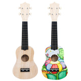 Maxbell Paintable DIY Ukulele Kits Wooden Handwork Painting with Full Accessories