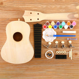 Maxbell Paintable DIY Ukulele Kits Wooden Handwork Painting with Full Accessories