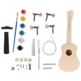 Maxbell Paintable DIY Ukulele Kits Wooden Handwork Painting with Full Accessories