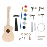 Maxbell Paintable DIY Ukulele Kits Wooden Handwork Painting with Full Accessories