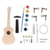 Maxbell Paintable DIY Ukulele Kits Wooden Handwork Painting with Full Accessories