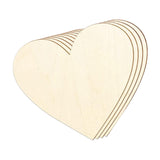 Maxbell 4 Pieces Natural Wooden Heart Discs Blank for DIY Supplies Party Decorations