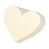 Maxbell 4 Pieces Natural Wooden Heart Discs Blank for DIY Supplies Party Decorations