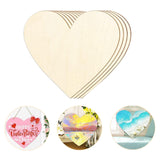 Maxbell 4 Pieces Natural Wooden Heart Discs Blank for DIY Supplies Party Decorations