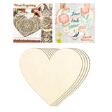 Maxbell 4 Pieces Natural Wooden Heart Discs Blank for DIY Supplies Party Decorations