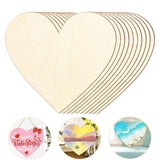 Maxbell 4 Pieces Natural Wooden Heart Discs Blank for DIY Supplies Party Decorations