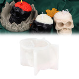 Maxbell 3D Skull Silicone Mold Candle Horror Resin Gypsum Mould Fondant Cake Candy