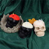 Maxbell 3D Skull Silicone Mold Candle Horror Resin Gypsum Mould Fondant Cake Candy