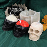 Maxbell 3D Skull Silicone Mold Candle Horror Resin Gypsum Mould Fondant Cake Candy