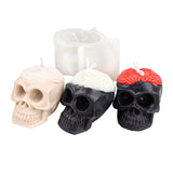 Maxbell 3D Skull Silicone Mold Candle Horror Resin Gypsum Mould Fondant Cake Candy