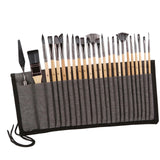 Maxbell 24 Pieces Professional Paint Brush Set Gouache Acrylic Oil Painting Brushes