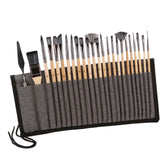 Maxbell 24 Pieces Professional Paint Brush Set Gouache Acrylic Oil Painting Brushes