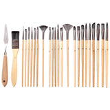 Maxbell 24 Pieces Professional Paint Brush Set Gouache Acrylic Oil Painting Brushes