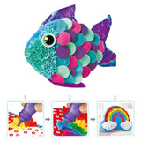 Maxbell Creative Plush Craft Pillow DIY Kits Fabric by Number for Gift Fish