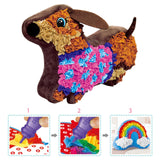 Maxbell Creative Plush Craft Pillow DIY Kits Fabric by Number for Gift Dachshund