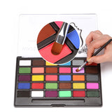 Maxbell 30 Colors Face Body Painting Palette with Brushes for Kids Holiday Makeup