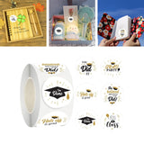 Maxbell 500x Graduation Stickers Academic Caps Decals for Gift Sealing Party Supply