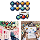 Maxbell 500Pcs/Roll Planets Stickers Round Present Tags Gift Sealing Party Favors B