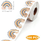 Maxbell 500Pcs Rainbow Sticker Cake Baking Envelope Labels Adhesive Paper Gift Box