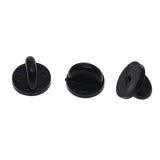 Maxbell 200x Silicone Pin Backs Butterfly Clutch for Uniform Badges Bars Black