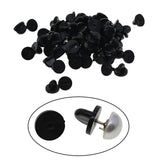 Maxbell 200x Silicone Pin Backs Butterfly Clutch for Uniform Badges Bars Black