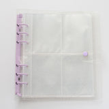 Maxbell 3 inch Photo Album Picture Card Protectors Sleeve Pages Shiny Clear  Purple